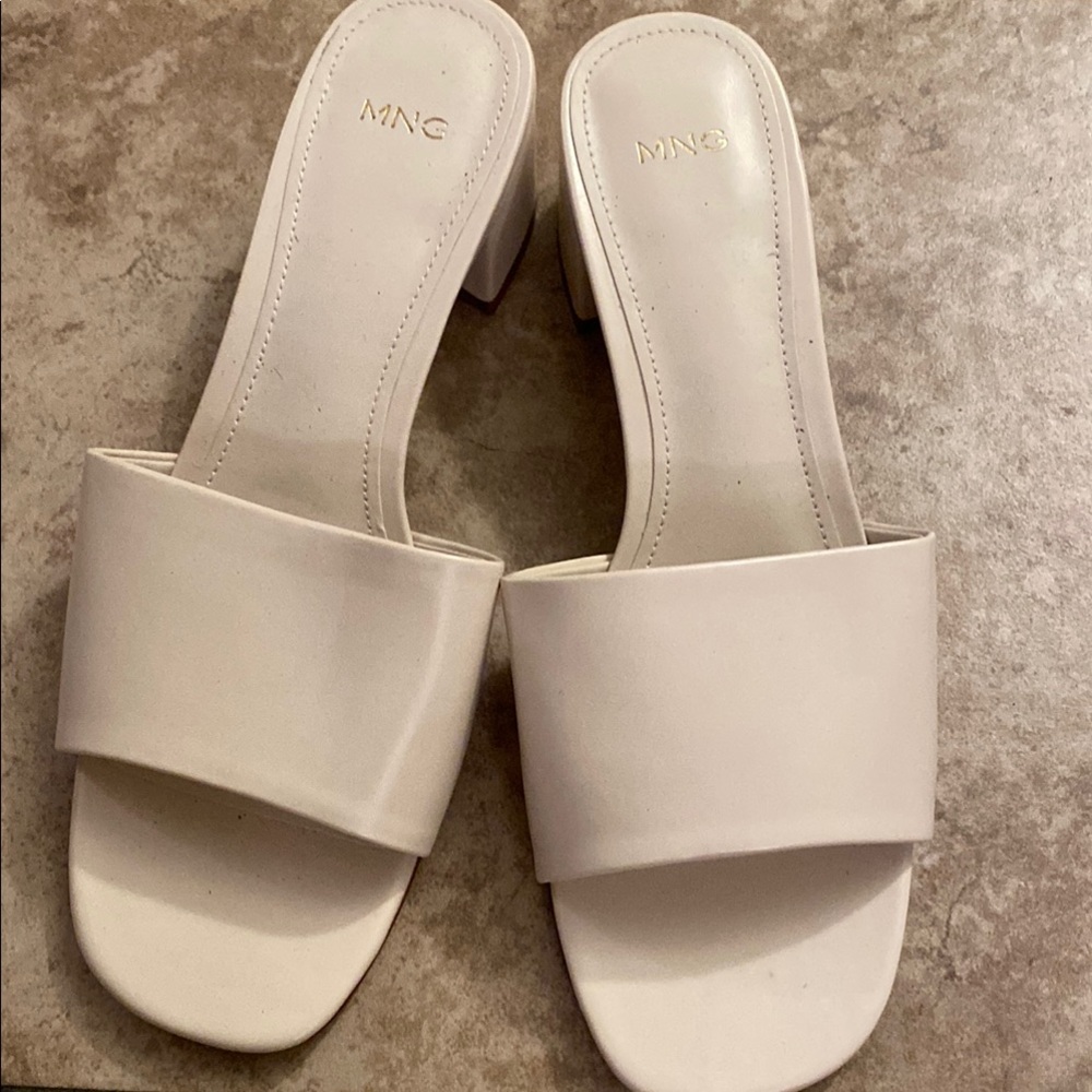 Mango Women's Cream Mules